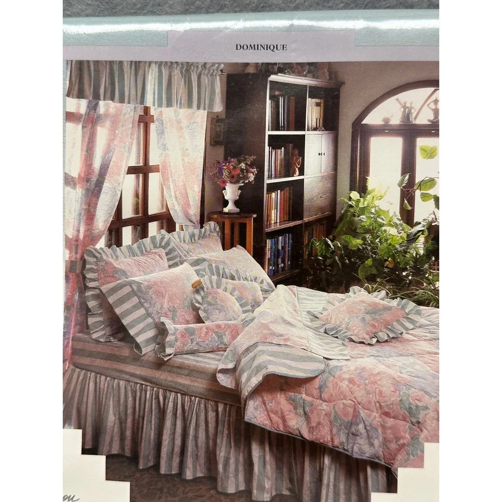 Vintage Shula Wardinon‎ Dominique Renaissance Percale Valance Stripes 90
